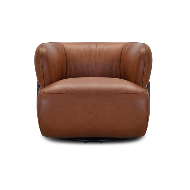 Fauteuil pivotant en cuir CIRO